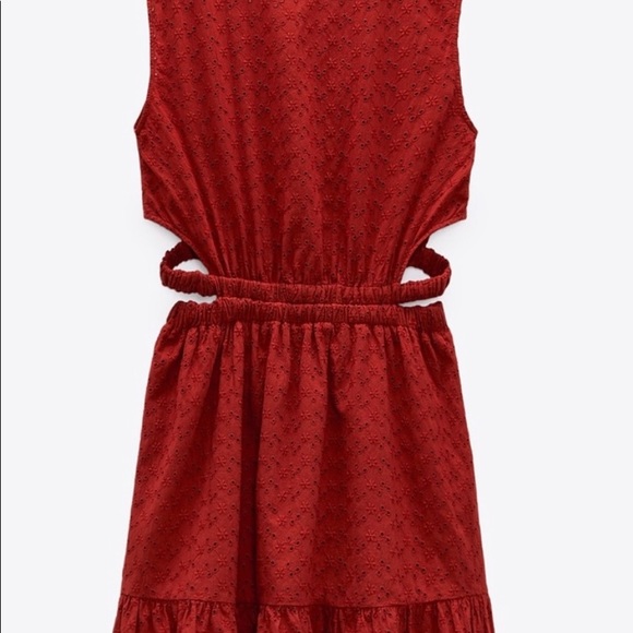 Zara Eyelet Mini-Dress with Cutouts - Picture 4 of 8